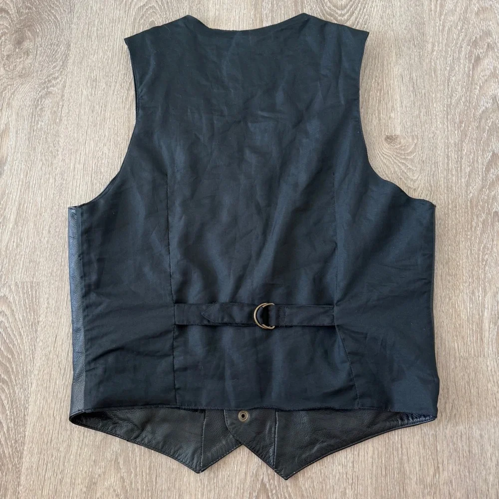 Wilson Black Leather Vest for Men